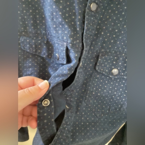 ✨Men’s Express Navy Blue Long Sleeve Button Down Shirt Size S - Picture 5 of 7